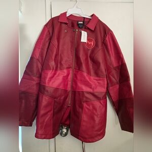 NWT Marvel Her Universe Red Faux Leather Jacket Size 3 (3X)